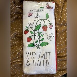 Rae Dunn White and Red Kitchen Towel Set